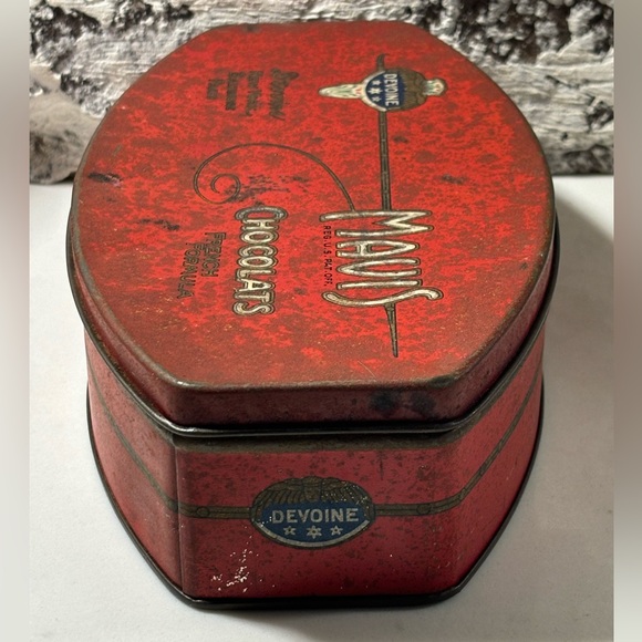 Antique 1920’s Devoine Mavis Chocolats Tin - Picture 3 of 7